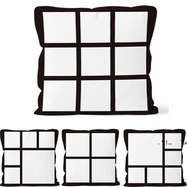 Nueva funda de almohada con impresión digital, fundas de almohada Sudoku con cuadrados en blanco y negro, funda de almohada DIY, funda de cojín para sofá EWB6785