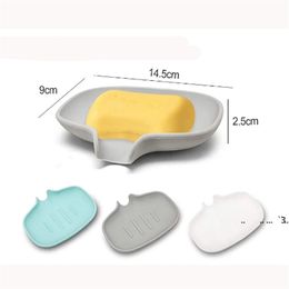 Porte-savon en silicone portable avec vidange Accessoires de salle de bain auto-videurs Support de rangement Porte-éponge de cuisine EWE6277