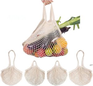 Nieuwe Business Cotton Mesh Boodschappentassen Wasbaar Geweven String Net Winkelen Tassen Handtassen Shopper Thuis Fruit Groente Markt Opslag Tote Lle11