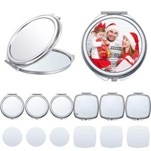 NEWRound Miroir Cosmétique Faveur Sublimation Blanc Miroirs En Forme De Coeur DIY Photo Mini Miroirs Pliants Festival Fête Cadeau ZZB13091