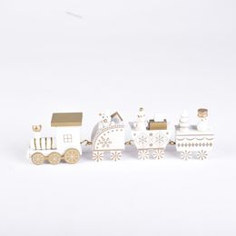 Nouvelles décorations de Noël train en bois bricolage assemblage vitrine cadeau de Noël pour enfants jouet de Noël T3I51249