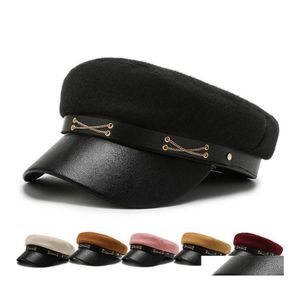 Newsboy hoeden Casual militaire sboy caps vrouwen katoen baret platte pet vintage zwarte sport mannelijke lederen hoed drop levering mode toegang otbsb