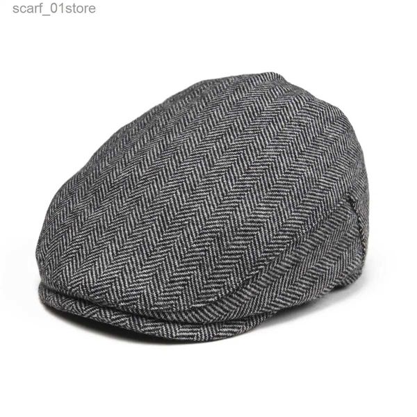 Gorros de vendedor de periódicos Jangoul tableta para niños Cs lana en espiga tweed grueso niño pequeño niña noticias niño Cs bebé niño boinaC24319