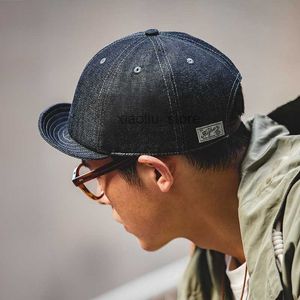 Newsboy Hats Maden Oversize Men's Denim Golf Caps Casual Newsboy Hat Amekaji Retro Beret Wild Hats Uncle Fu Unisex Vintage Flip Octagonal Cap HKD230718