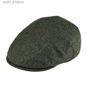 Newsboy Hats VOBOOM laine tweed chevrons irlandais C hommes et femmes béret pilotes chapeau news boy C golf ivy chapeau plat vert noir jaune 200C24319