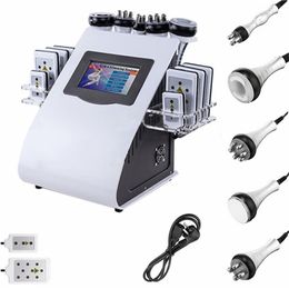 Newset 6in1 40k ultrasone cavitatie RF Diode 8 Pads Lipo Laser Afslanken Vacuüm Body Cellult Radio Frequency Fat Loss Beauty Apparatuur