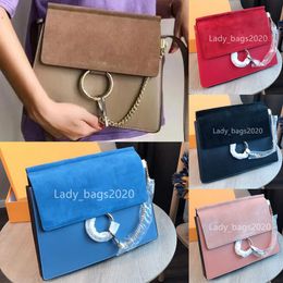 Nieuwe Klassieke Ladys Suède Keten Handtas Cirkel Ring Schoudertassen Vrouwen Luxe Designer Flap Chain Bag Crossbody Dame Handtassen Messenger Purse