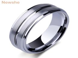 NEWSHE Tungsten Carbide Rings for Men Groove Ring 8 mm Mens Bode Band Band Joyería Tamaño de regalo 813 TRX061 2103109069628