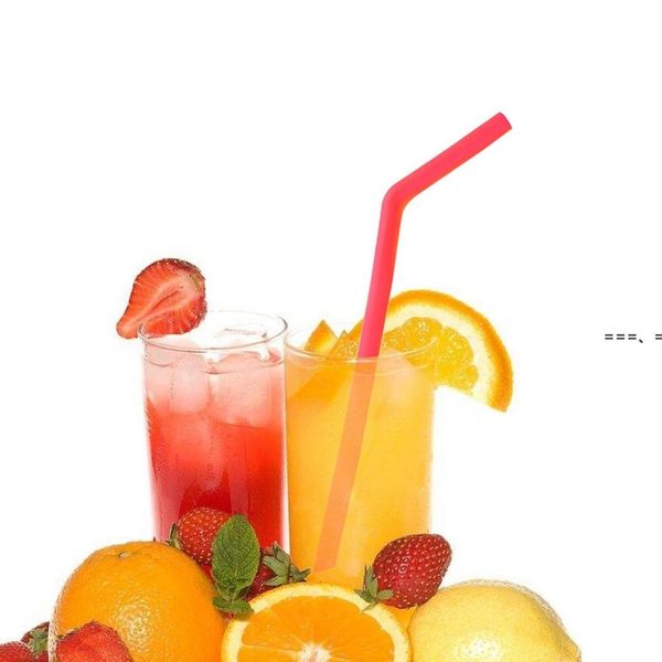 NEWSilicone Straw Reutilizable Silicona Flexible Bend Smoothies Pajitas Tienda de bebidas Cocina Pajitas coloridas respetuosas con el medio ambiente RRE13004