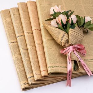 Krant Florist Wrap Flower Bouquet Cadeauverpakking Inpakpapier voor verjaardag Valentine Mother's Day Christmas Thanksgiving SN5050