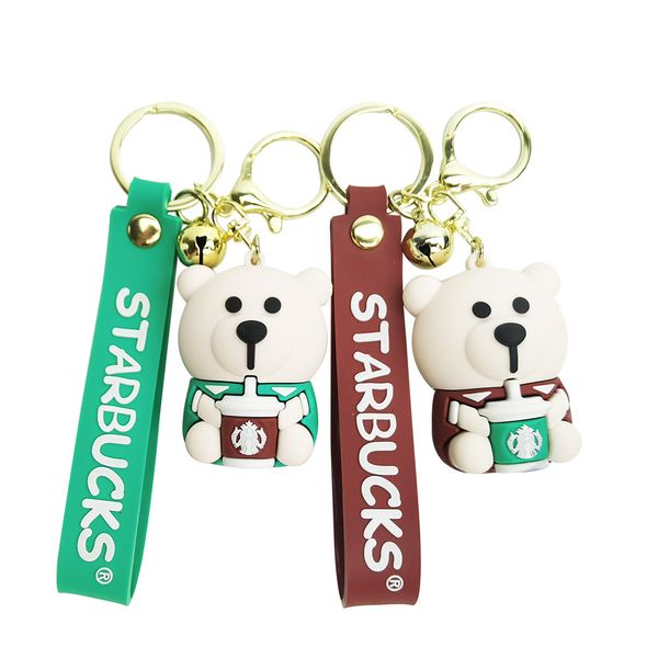 nouveau porte-clés ours mignon thé au lait pendentif ours nouveau dessin animé robot voiture porte-clés