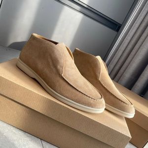 Newst Loafer LP Shoes Open Walk Summer Flats LoroPiana Mocassins Semelle en caoutchouc Gentleman Party Walking Low Top Suede Cow Leather Oxfords slip-on avec boîte