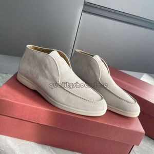 Newst Loro Shoes Chaussures de créateurs LP Mocassins Open Walk Summer Flats Loro Piano Mocassins Semelle en caoutchouc Gentleman Party Walking Low Top Daim Cuir de vache avec boîteZF8F