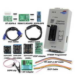 NEWST RT809F ISP Programmer / RT809 LCD USB Programmer Repair Tools 24-25-93 Serise IC avec adaptateurs complets