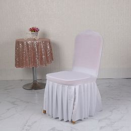 Newst Weding Season Milk Silk Stoel Cover Solid Color Chair Stretch Hotel Wedding Seats