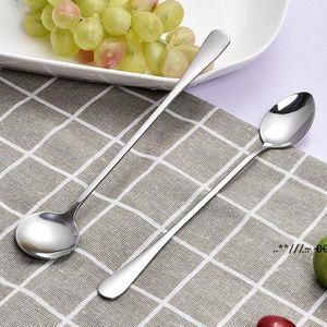 NewStainless Steel Lange Handvat Lepel Koffie Latte Ice Cream Soda Sundae Cocktail Scoops EWE5723