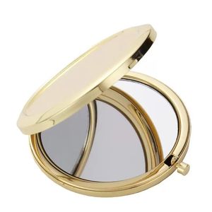 NOUVEAUSublimation Miroirs De Maquillage Fer 2 Visage DIY Blanc Plaqué 4 Couleurs Feuille D'aluminium Fille Cadeau Cosmétique Compact Miroir Portable Decorat DH88