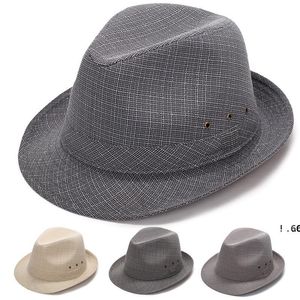 NewsUnScreen Hats Zachte Stekende Brim Fedora Panama Hat Unisex Zomer Outdoor Reizen Strand Schaduw Zon Caps Mode Solid Cap EWC7535