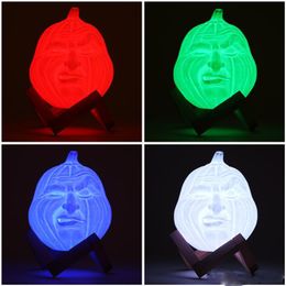 NEWUSB LED Magische 3D Gedrukt Tafel Nacht Licht Gezicht Vorm Pompoen Licht RGB Bureaulamp met afstandsbediening Halloween Decoration Gift