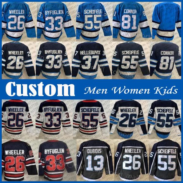 NewYorkJetsMark Scheifele Connor Hellebuyck Maillot de hockey personnalisé Winnipeg Pierre Luc Dubois Wheeler Morrissey Lowry Dillon Gagner Connor