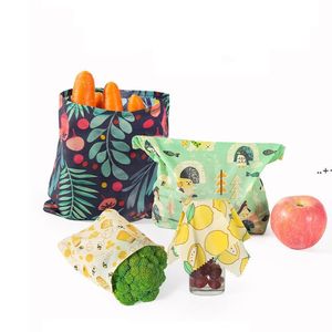 NEWZero déchets réutilisables cire d'abeille tissu enveloppes sacs alimentaires Sandwich fruits garder frais sac abeilles cire wrap plastique RRE11435