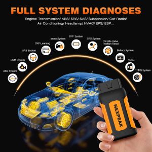 NexPeak K1 Plus Auto Code Reader OLI TPMS IMMO Key Program Professional Automotive Scanner Car Oil OBD2 ODB Diagnostisch gereedschap