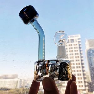 Nexus Glass Bong Cute Gloden Recycler Oil Rigs Bongs Glass Water Pipes Smoking Pipe Dab Rig Small Mini Size 14mm Joint Envío gratis