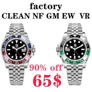 NF CLEAN VR GM luxe herenhorloge met dubbele tijdzone ETA 2836 3186 3285 automatisch mechanisch duiken sport Lefty groen mode heren GMT 262v