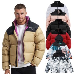 NF Parka's Puffer Noth Dames Down the Northe Face Jacket Patch Rode jas Outdoor Opstaande kraag Losse dikke borduursels Letter Rits Warme jassen Tops Outwe