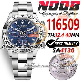 NF V5 TH 12.4mm 116509 SA4130 Chronographe Automatique Montre Pour Homme Cadran Bleu Marqueurs De Bâton En Acier Inoxydable 904L Bracelet SS Super Édition trustytime001 Montres-bracelets