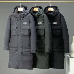 Chaquetas de invierno NF, chaquetas con el logotipo de la marca de diseñador, traje de montañismo para deportes al aire libre, abrigos largos engrosados por encima de la rodilla para hombre, chaquetas con bolsillo con capucha