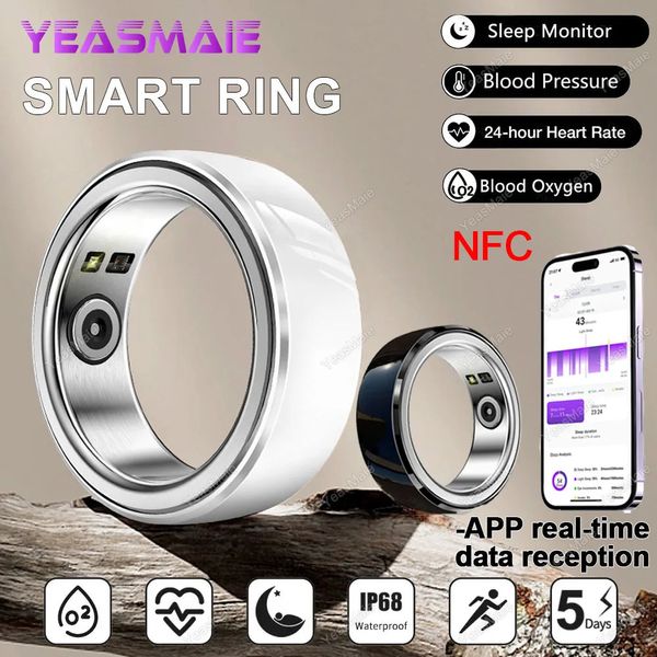 NFC Smart Ring Men Mujeres Películas cardíacas Oxígeno Sleep Monitor Sport Sport Activity Rastreador de fitness para Android IOS 240415