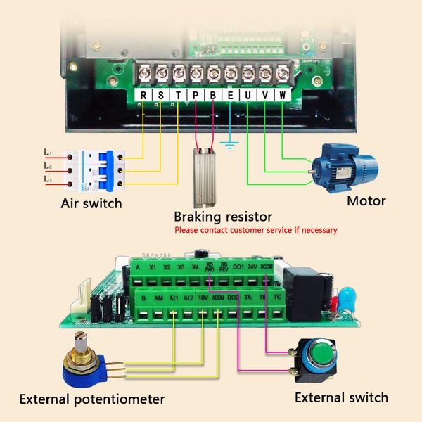 Nflixin vfd 380V 2.2kW/4KW/5.5kW/7.5kW/11kW/15kW para accionamiento variable Controlador de velocidad 3 de fase Motor VFD VFD