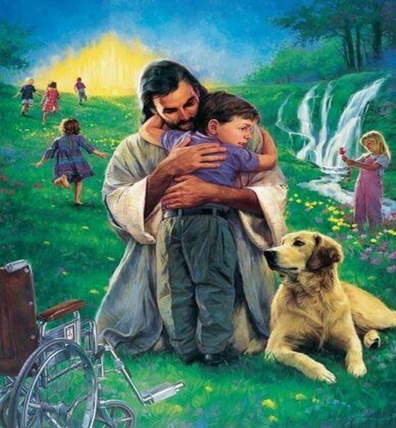 Ng A039 Johnny Made Whole Chrise Jesus Boy Wheelchair Home Decor HD Print Oil Peinture sur toile Wall Art Tolevas Pictures 01087778978