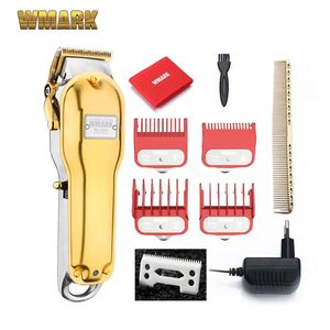 NG- WMARK tout métal sans fil tondeuse à cheveux Machine de découpe tondeuse électrique 2500mAh Cutter couleur dorée 220119