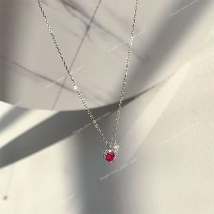 Verzilverde Rode Zirkoon Liefde Hart Kettingen voor Vrouwen Bruiloft Sieraden Lange Kettingen Verklaring Sieraden Mode-sieradenKetting bruiloft ketting rood hart