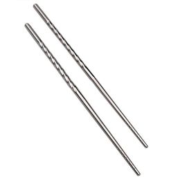 NHBR 1 Paar Antislip Design Chop Sticks Stainless Steel Chopstick Silver