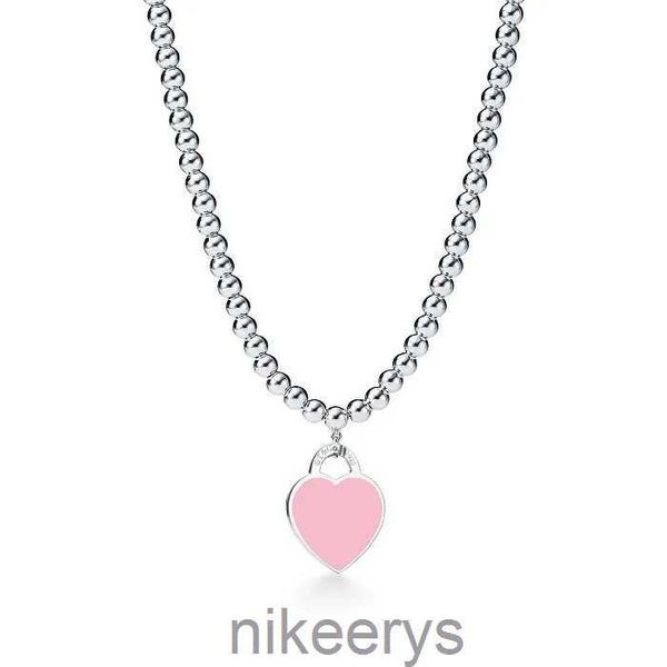 Nhz3 Collares pendientes Joyas de corazón de Memnon Cuentas de plata de ley 925 para collar de mujer Esmalte de cuentas redondas con rosa al por mayor Blu 5K5Y 5K5Y QMJ5 QMJ QMJ5