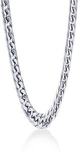 Niba 3578 mm breed Men039s ketting Collana Uomo 24 inch roestvrij staal verzilverd Cadenas Hombre ketting mode-sieraden7246609