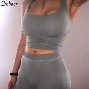 Nibber Fashion Basic Black Sportswear 2TWO Stuks Sets Dames Jogging Leisure Tank Top Shorts Suit Activity Vest Leggings Vrouw Y0625