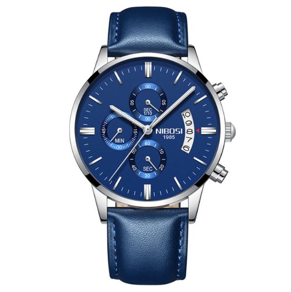 Nibosi Brand Quartz Chronograph Excellent Mens Watchs Watch en acier inoxydable Watch Luminal Date Life Arelproofroproof élégant Man Wristwatche 236Z