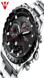 Nibosi Fashion Mens Watchs Top Brand Luxury Big Dial Quartz Watch Watch Imperproof Chronograph Watch Men Relogio Masculino3764642