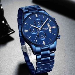 Nibosi Mens Horloges Topmerk Luxe Mannen Blauw Horloge Militaire Sport Horloge Quartz Horloge Erkeek Saat Relogio Masculino 210804