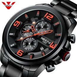 Reloj de pulsera NIBOSI de diseño único para hombre, reloj de cuarzo informal con esfera grande ancha, reloj deportivo de negocios para hombre, reloj creativo para hombre Masculino193M