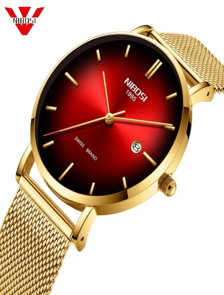 Nibosi Watch Men Chronograph Wrist Watch imperméable Date Creative Luxury Brand Swiss Relogie Masculino Male Genève Quartz Clock8399777
