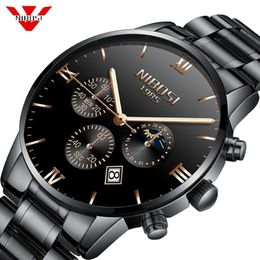 Nibosi Watch Men Fashion Quartz Clock Mens Mens Watchs Luxury Famous Top Brand Steel Business Afficier Afficier Relogo Masculino223m