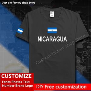 Nicaragua Personnalisé Jersey Fans DIY Nom Numéro Marque High Street Fashion Hip Hop Lâche Casual T-shirt NIC Nicaraguayens 220616gx