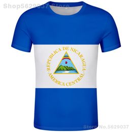 NICARAGUA t-shirt diy gratis aangepaste naam nummer nic t-shirt natie vlag ni republiek spaans nicaraguaanse college print po kleding 220702