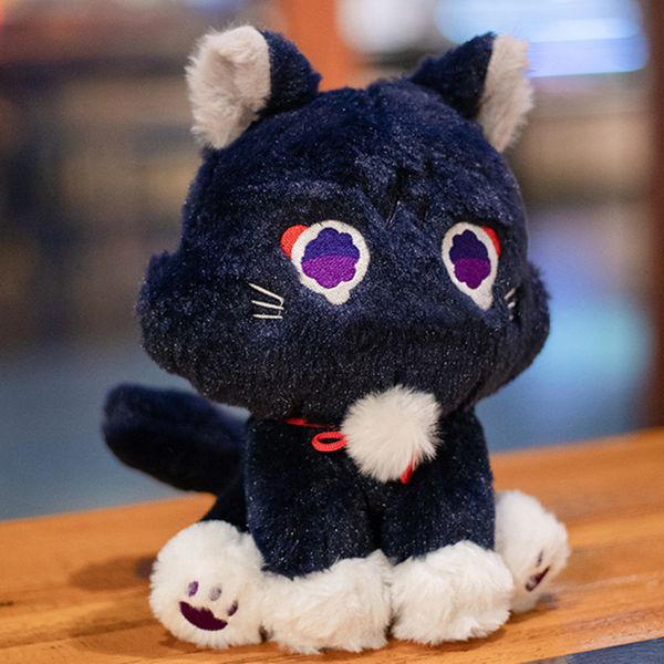 Niza 1pc 25cm Anime Scaramouche gato lindo muñeco de peluche Genshin Impact Wanderer mascota Cosplay peluche almohada juguete regalo de cumpleaños