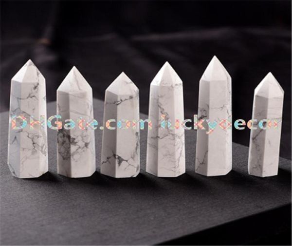 Nice 65cm85cm blanc naturel blanc poli turquoise prisme marbre marbre hurlite cristal obélisque quartz ponctual spécimen guérison pierre hi6571834